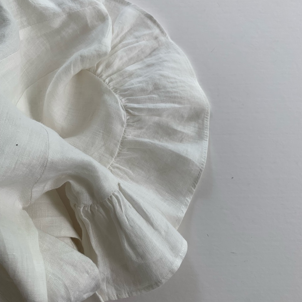 Linen Ruffle Wrap Dress - Picture 4 of 7